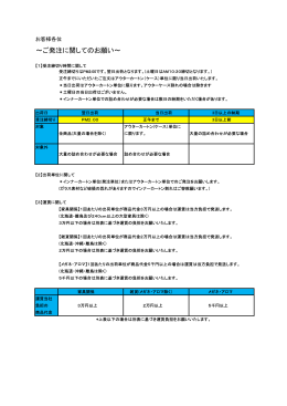 ～ご発注に関してのお願い～