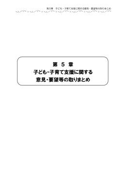 第 5 章 子ども・子育て支援に関する 意見・要望等の取りまとめ