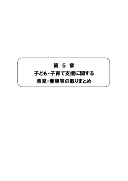 第 5 章 子ども・子育て支援に関する 意見・要望等の