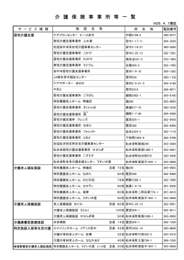 介 護 保 険 事 業 所 等 一 覧