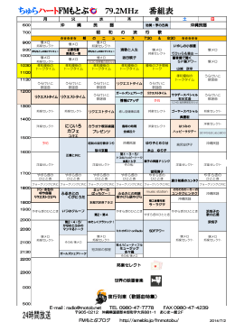 ちゅらハートFMもとぶ 79.2MHz 番組表