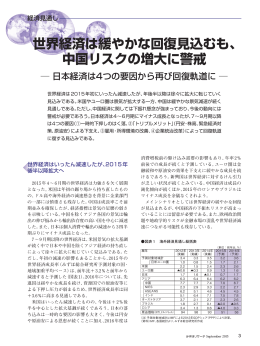 世界経済は緩やかな回復見込むも、 中国リスクの