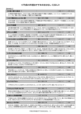 H25年度 おすすめの おはなし・えほん