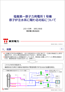1号機原子炉注水系に関わる対応について（PDF形式：286KB）