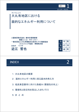 大丸有地区における 面的なエネルギー利用について 近江 哲也 INDEX