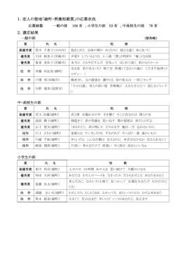 1．恋人の聖地「綾町・照葉短歌賞」の応募状況 2．選定結果
