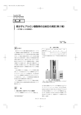 高分子ヒアルロン酸製剤の注射圧の測定（第2報） －分子量による比較検討