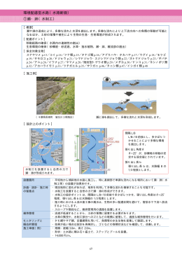 ①瀬・淵（水制工） 環境配慮型水路（水路断面）