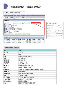 図書書誌情報・図書所蔵情報 - GLIM/OPAC