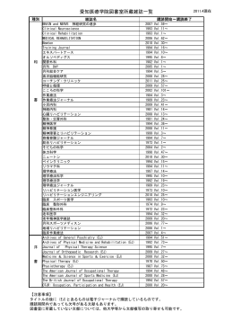 愛知医療学院図書室所蔵雑誌一覧