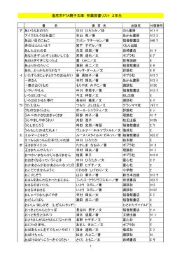 平成26年塩尻市PTA親子文庫所蔵本リスト小学2年生（PDF：250KB）
