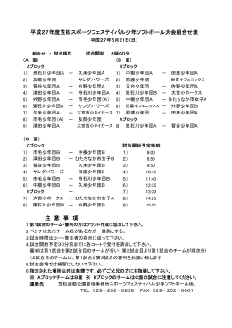 平成27年度笠松スポーツフェステイバル少年ソフトボール大会組合せ表