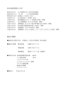 坂本病院開設の主旨 施設の概要