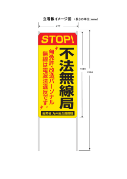 立看板イメージ図 （長さの単位：mm）