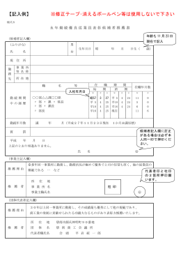 【記入例】 ※修正テープ・消えるボールペン等は使用しないで下さい