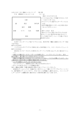 2012U15関東トレセンリーグマッチレポート(3種