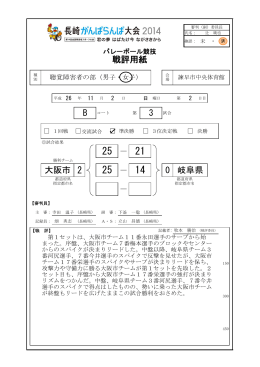 － － 0 － 戦評用紙 B 3 岐阜県 大阪市