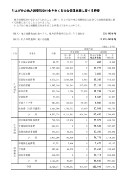 引上げ分の地方消費税交付金を充てる社会保障施策に要する経費