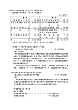 エネルギー対策特別会計予算案に関する情報（PDF
