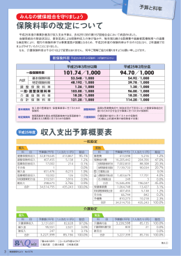 保険料率の改定について 収入支出予算概要表