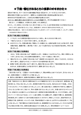 下痢・嘔吐時の食事療法