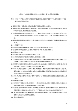 ボランティア袋に関するアンケート調査 問16・問17回答集