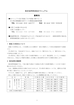 指定袋等取扱店マニュアル 連絡先