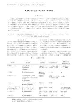 東京都におけるカビ毒に関する調査研究
