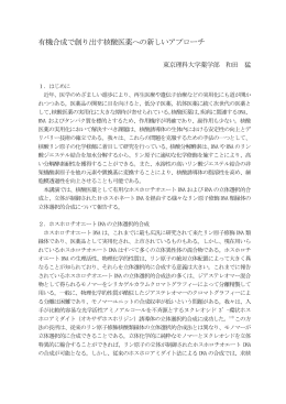 有機合成で創り出す核酸医薬への新しいアプローチ