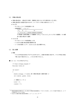 5.2 浮動小数点型 5.3 型と演算