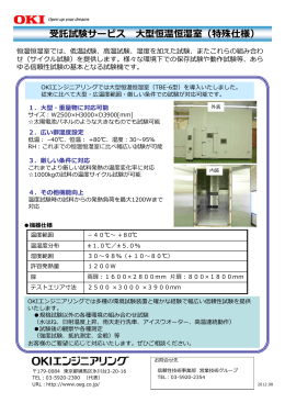 受託試験サービス 大型恒温恒湿室（特殊仕様）