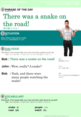 蛇が道にいたよ！