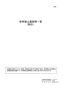 併用禁止薬剤等一覧 (例示）