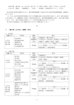 2016年度一般入試（A・N方式）及びセンター利用（併用）入試
