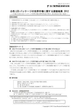 白色 LED パッケージの世界市場に関する調査結果
