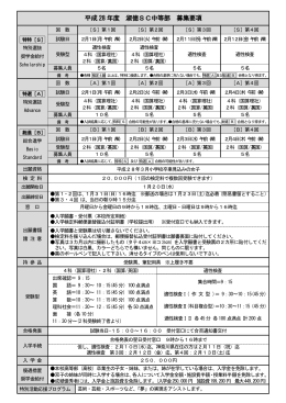 平成28年度入試 中等部募集要項