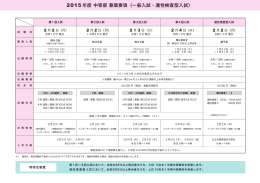 2015 年度 中等部 募集要項（一般入試・適性検査型入試）