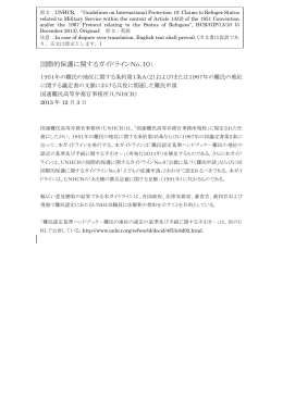 国際的保護に関するガイドラインNo.10：