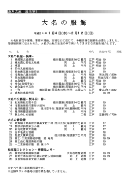 展示の資料リスト：PDFファイル（72KB） - 蓬左文庫