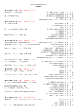 一般社団法人粉体粉末冶金協会 技術進歩賞 第1回（昭和57 年度