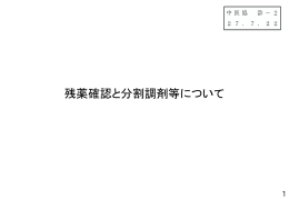 残薬確認と分割調剤等について