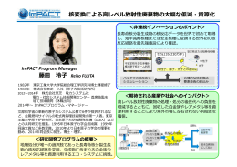 藤田 玲子 核変換による高レベル放射性廃棄物の大幅な低減・資源化
