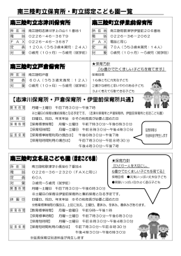 南三陸町立保育所・認定こども園一覧 [1020KB pdfファイル]
