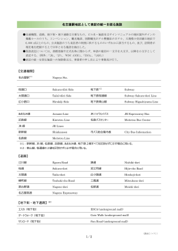 1／2 【交通機関】 【道路】 【地下街・地下通路】 名古屋駅地区として表記