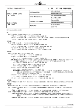 ライラックノカオリの2015 牡 栗 2015年 5月11日生