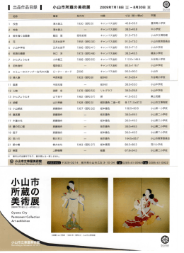 小山市所蔵の美術展出品一覧（PDF：267KB）