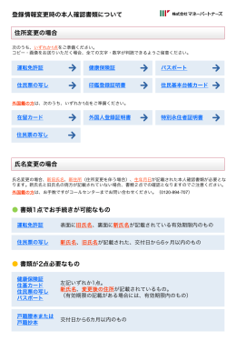 氏名・住所変更時の本人確認書類について