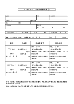 薬剤 投与量 投与量変更 投与延期 KCOG