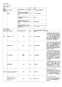 畠中 伸敏 学位 博士（工学） 事項 年月 概要 セミナー講師 ISMS内部監査