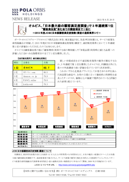 日本最大級の顧客満足度調査 - ポーラ・オルビス ホールディングス